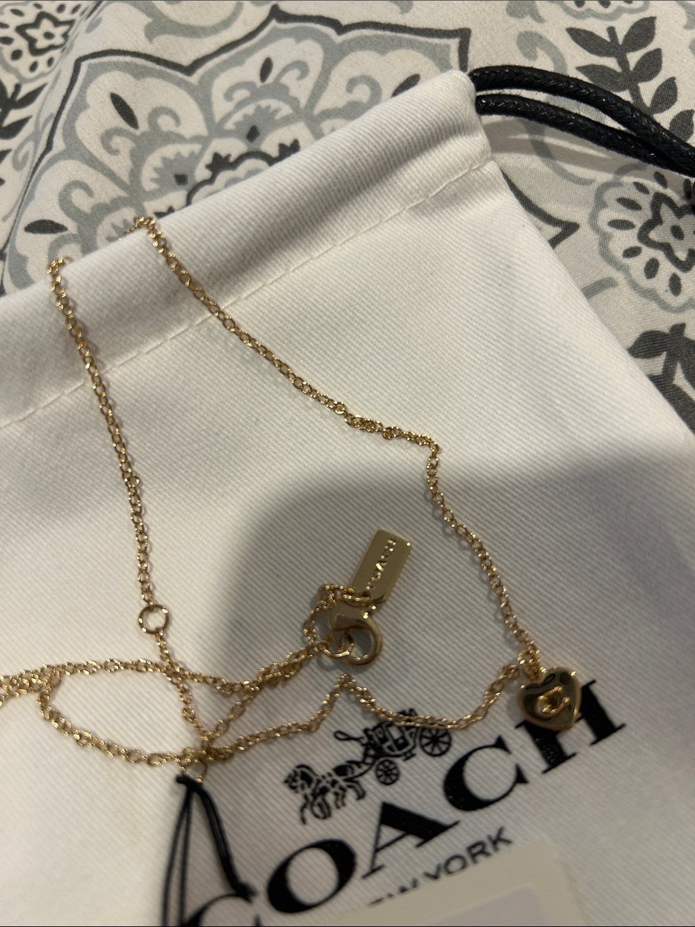 Coach Gold Heart Charm Pendant Necklace - Picture 4 of 5